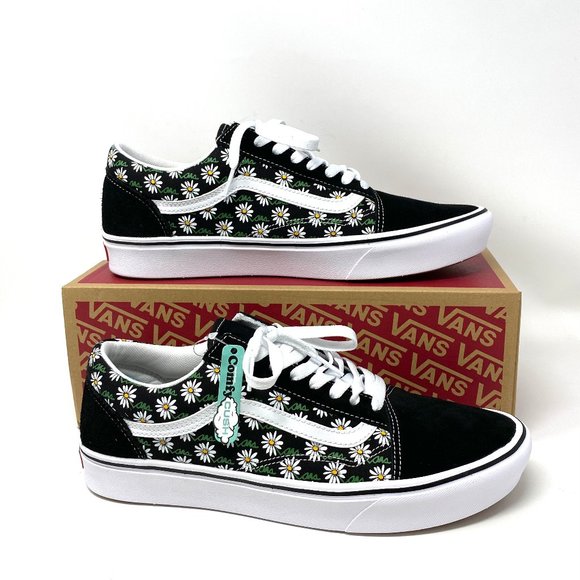Vans Other - Vans Comfycush Old S Flower Black Canvas Skate Sneakers Mens Size 11 VN0A3WMA49K